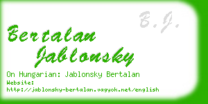 bertalan jablonsky business card